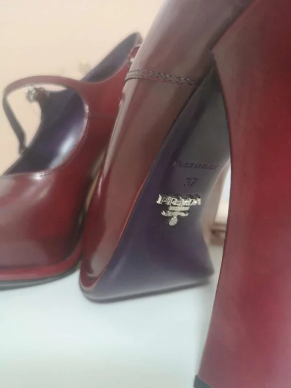 Pantofi cu toc înalt Prada EU 37 | Cărămiziu, Piele naturală - Image 4