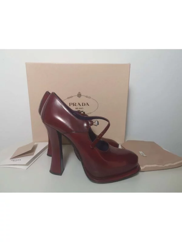 Pantofi cu toc înalt Prada EU 37 | Cărămiziu, Piele naturală - Image 6