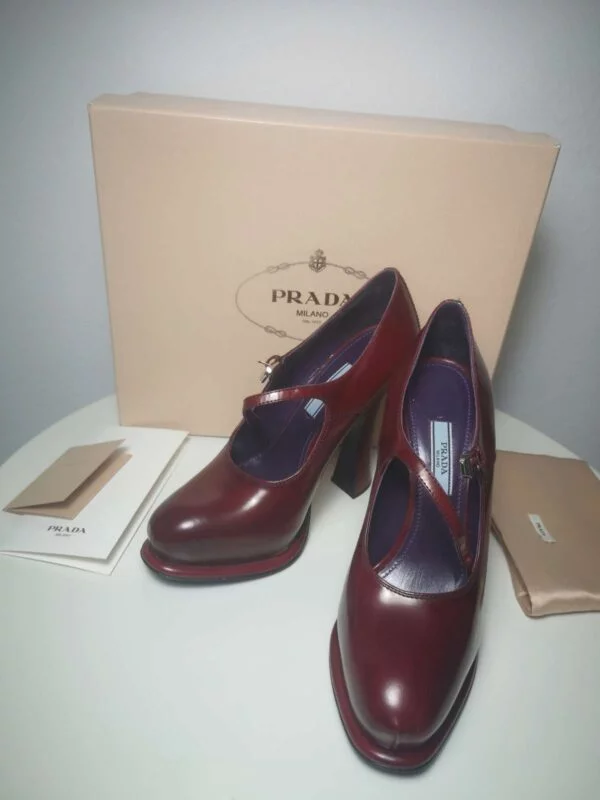 Pantofi cu toc înalt Prada EU 37 | Cărămiziu, Piele naturală - Image 7