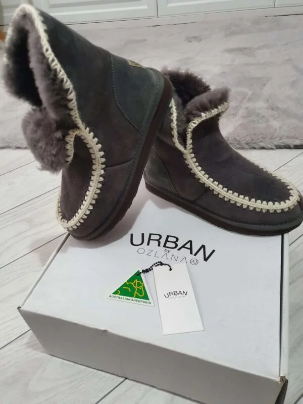 Ghete Ozlana EU 37 | Gri, Piele naturală - Image 9