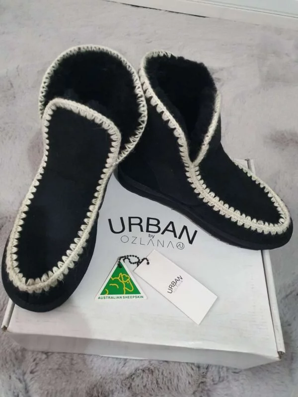 Ghete Ozlana EU 37 | Negru, Piele naturală - Image 2