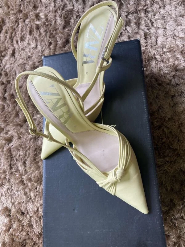 Pantofi cu toc înalt Zara EU 37 | Galben, Piele ecologică - Image 2
