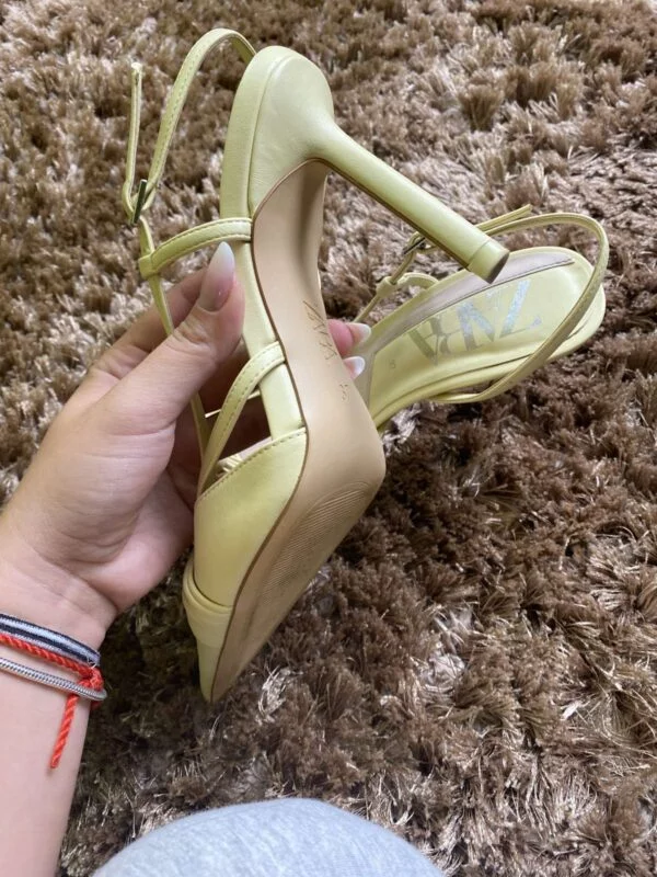 Pantofi cu toc înalt Zara EU 37 | Galben, Piele ecologică - Image 3