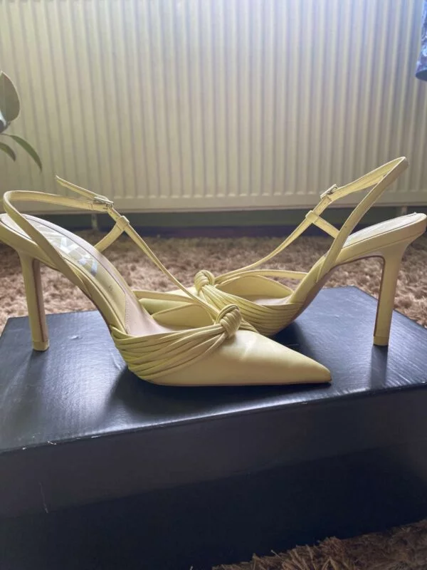 Pantofi cu toc înalt Zara EU 37 | Galben, Piele ecologică - Image 4