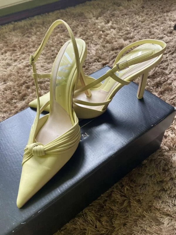 Pantofi cu toc înalt Zara EU 37 | Galben, Piele ecologică - Image 5