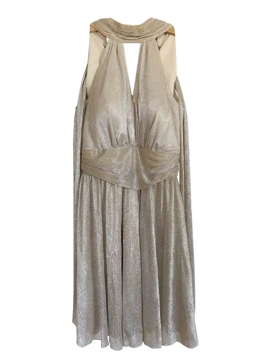 Rochie de seară OLISHA EU 40 | Auriu, Midi, Poliester