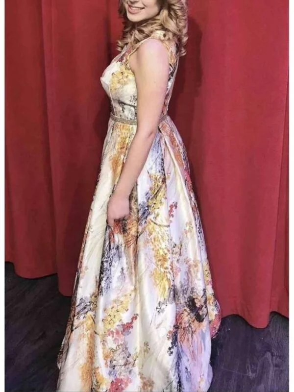 Rochie de seară CELO EU 40 | Bej, Maxi, Poliester - Image 7