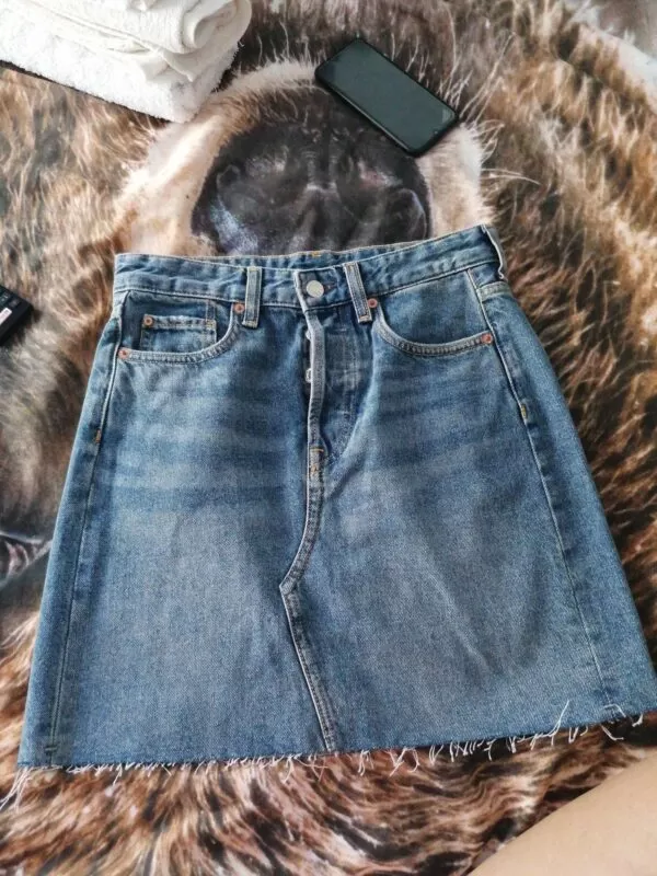 Fustă H&M S | Albastru, Mini, Denim - Image 5