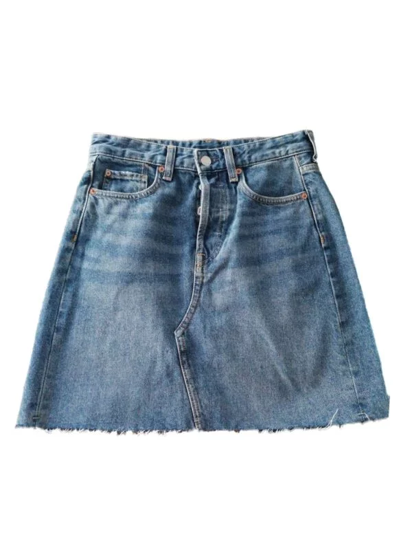 Fustă H&M S | Albastru, Mini, Denim