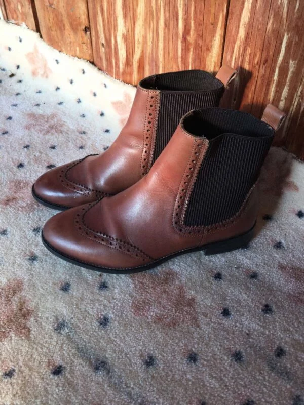 Ghete Massimo Dutti EU 37 | Maro, Piele naturală - Image 3