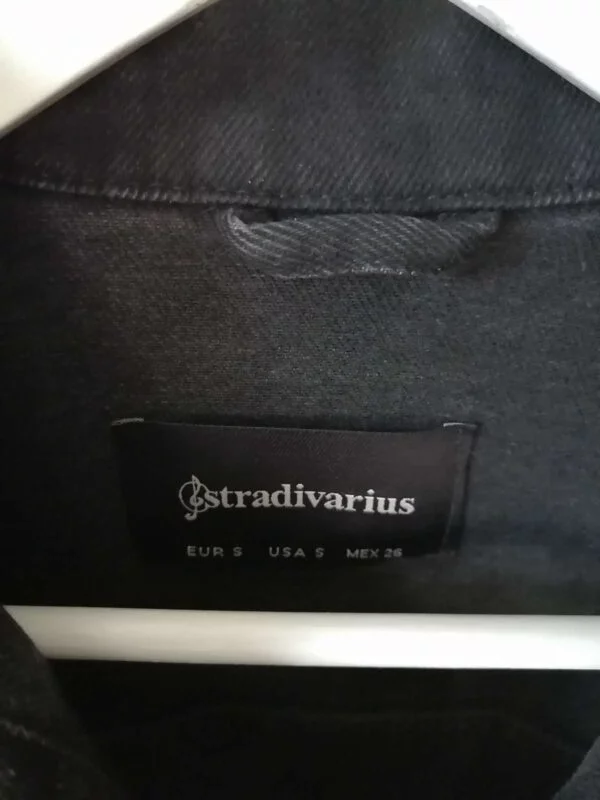 Geacă din denim Stradivarius S | Negru, Fără glugă, Denim - Image 4