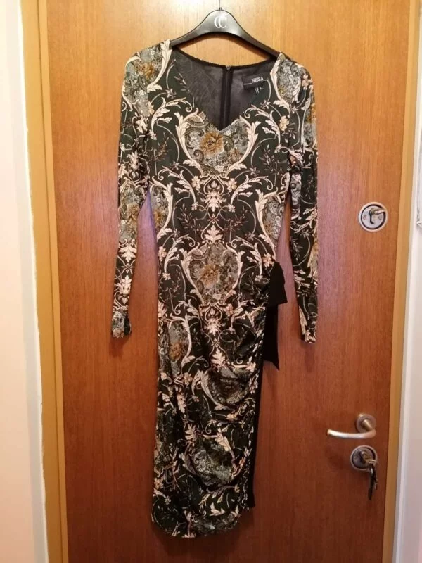 Rochie de seară Nissa S-M | Verde, Midi, Poliamidă - Image 5