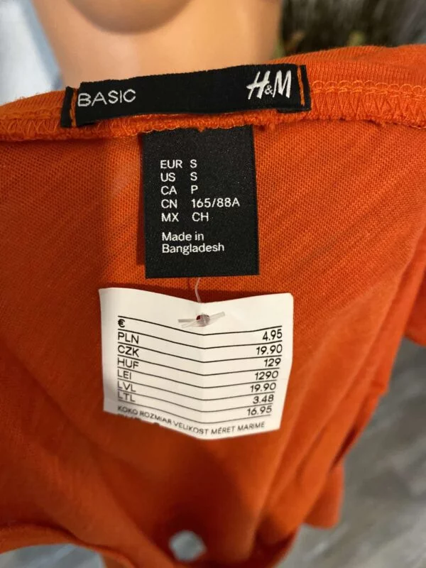 Top H&M S | Portocaliu, Normal - Image 4