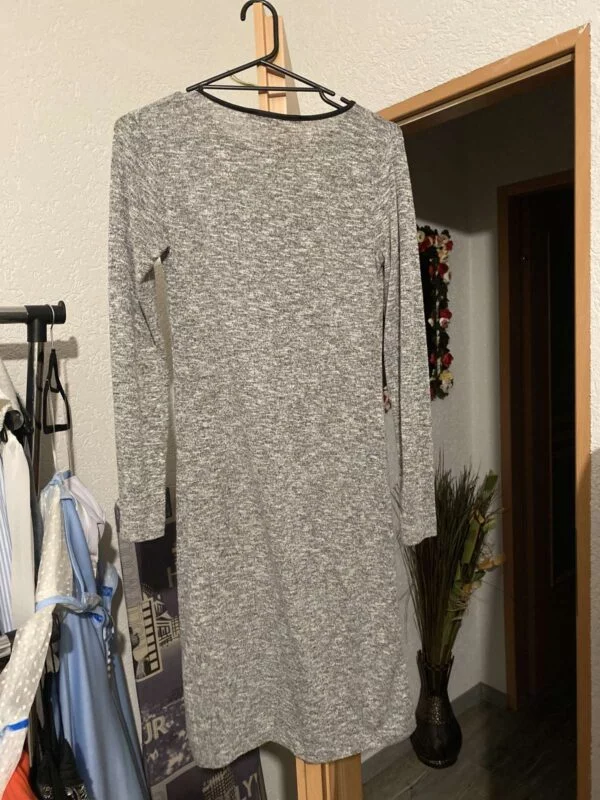 Rochie casual Zara S-M | Gri, Midi, Bumbac - Image 2