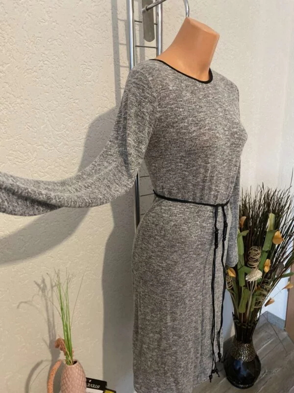 Rochie casual Zara S-M | Gri, Midi, Bumbac - Image 3