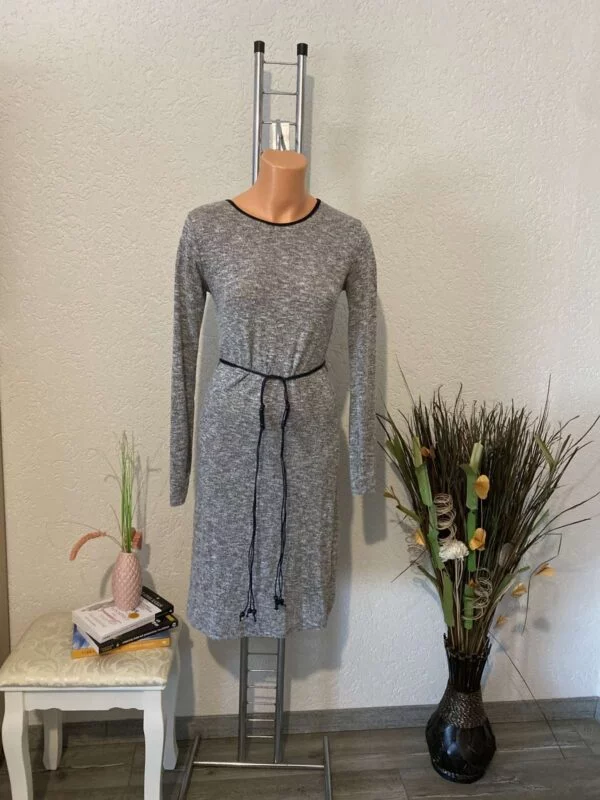 Rochie casual Zara S-M | Gri, Midi, Bumbac - Image 5