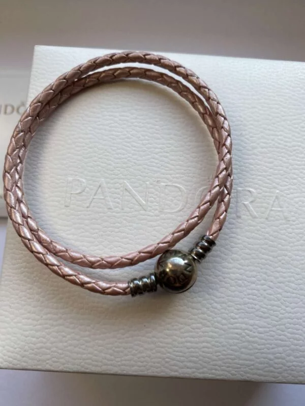 Brățară Pandora | Roz, Piele naturală - Image 3