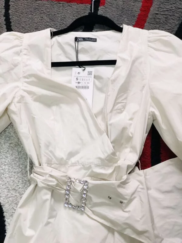Rochie de seară Zara S | Ivoire, Midi - Image 3