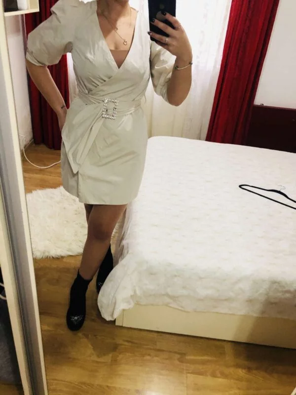 Rochie de seară Zara S | Ivoire, Midi - Image 7