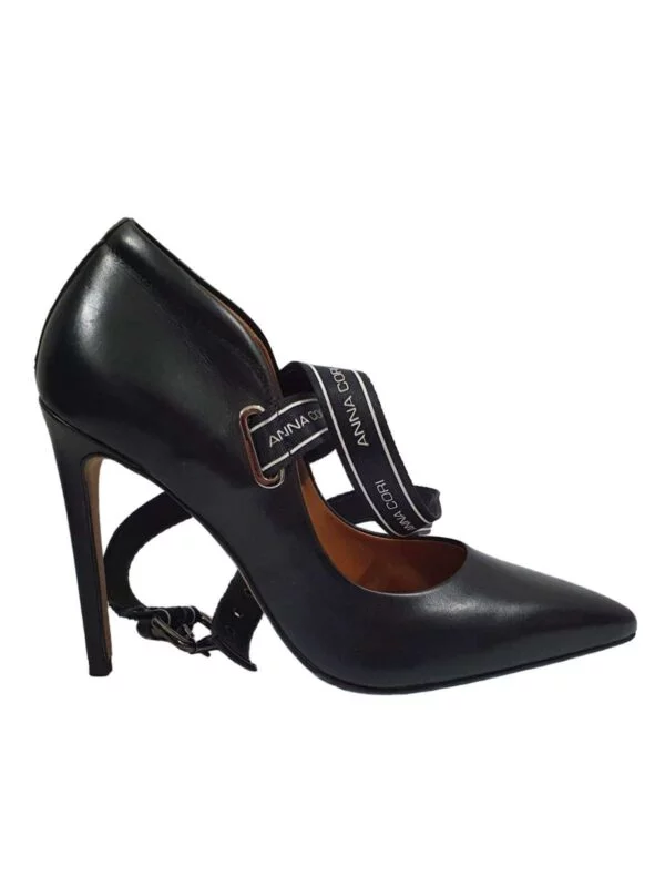 Pantofi cu toc înalt ANNA CORI EU 38 | Negru, Piele naturală
