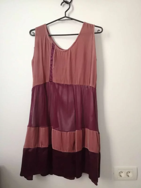 Rochie de seară ELENA PERSEIL S-M | Roz, Midi, Mătase - Image 2