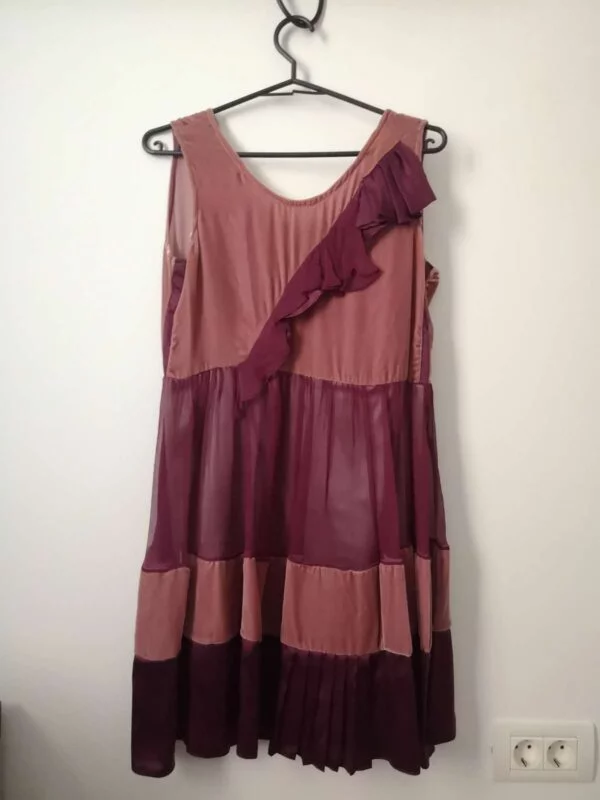 Rochie de seară ELENA PERSEIL S-M | Roz, Midi, Mătase - Image 5