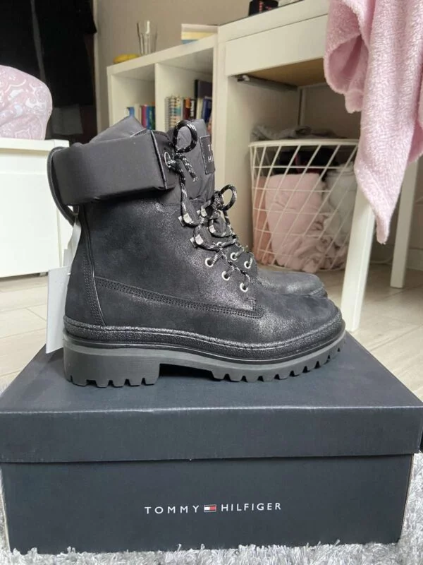 Ghete Tommy Hilfiger EU 37 | Negru, Piele naturală - Image 5