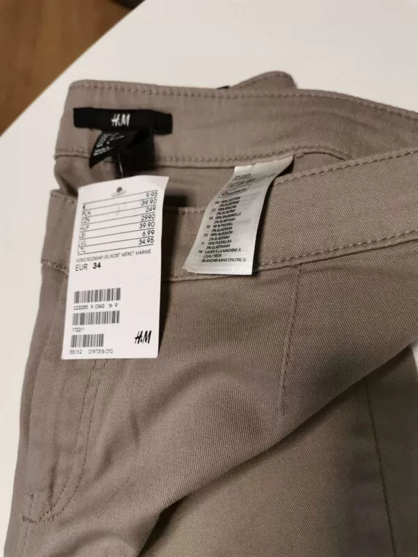 Pantaloni H&M XS | Gri, Lungi, Bumbac - Image 4