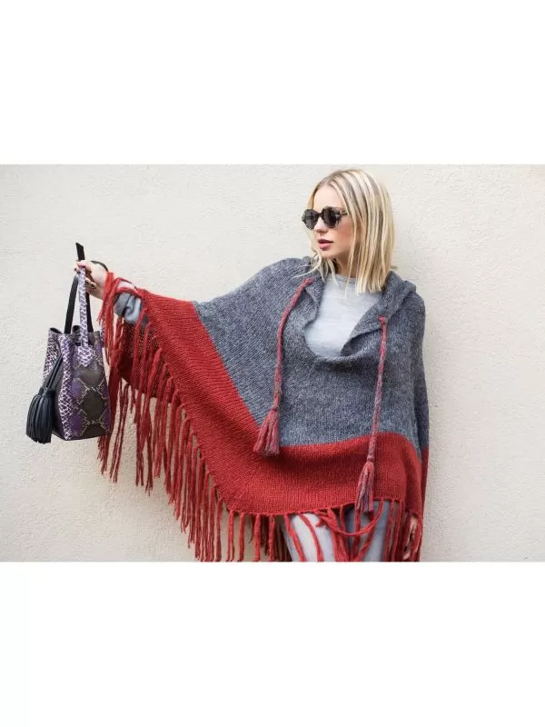 Poncho pelerină H&M M | Gri, Acrilic - Image 3