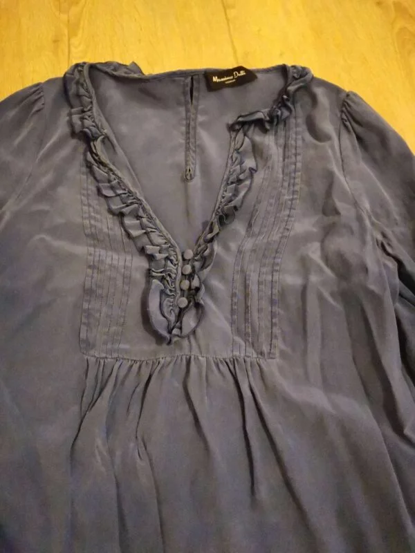 Rochie casual Massimo Dutti S-M | Bleu, Midi, Mătase - Image 3