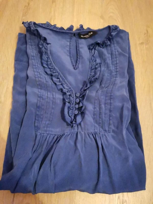 Rochie casual Massimo Dutti S-M | Bleu, Midi, Mătase - Image 7