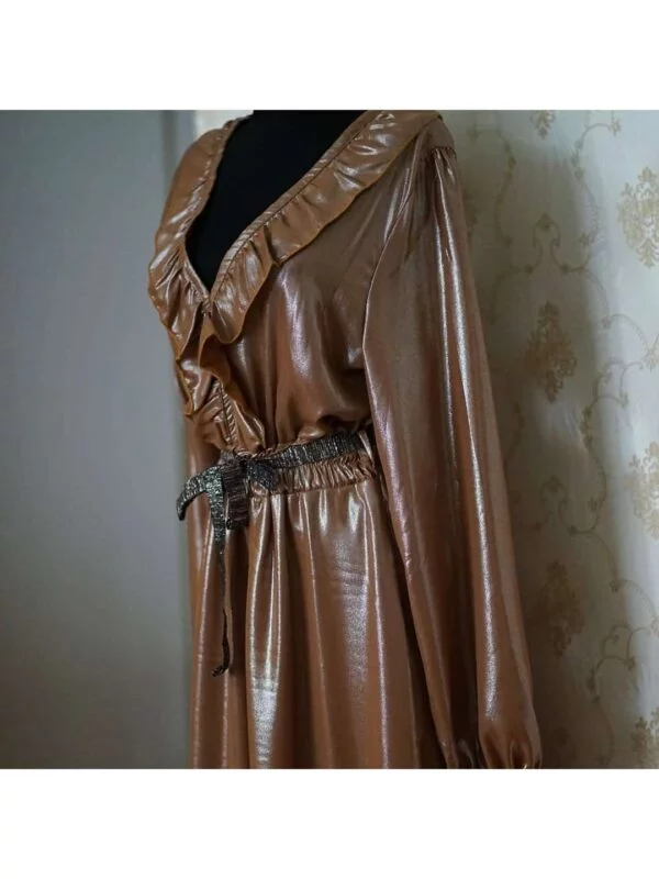 Rochie de seară WIYA M | Auriu, Maxi, Poliester - Image 3