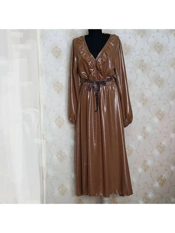 Rochie de seară WIYA M | Auriu, Maxi, Poliester - Image 6