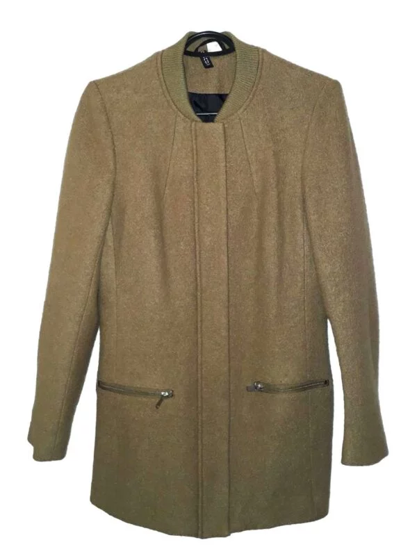 Palton H&M S-M | Caramel, Fără glugă, Vâscoză