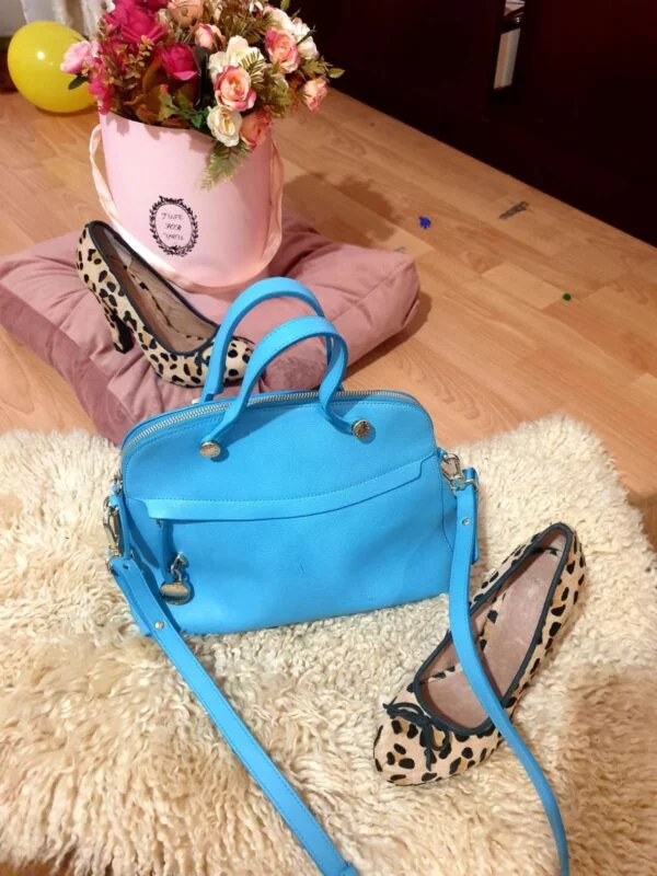Geantă de mână Furla | Albastru, Piele naturală - Image 6