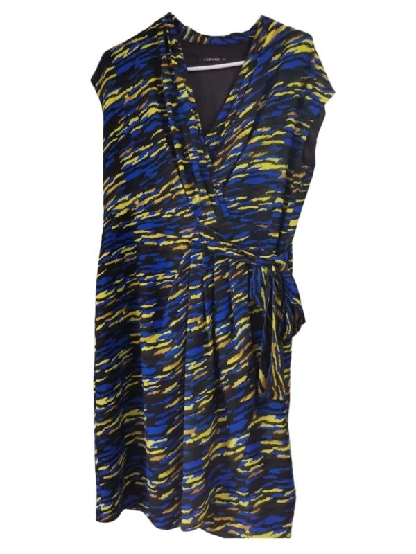 Rochie office CARAMEL L | Albastru, Midi, Poliester