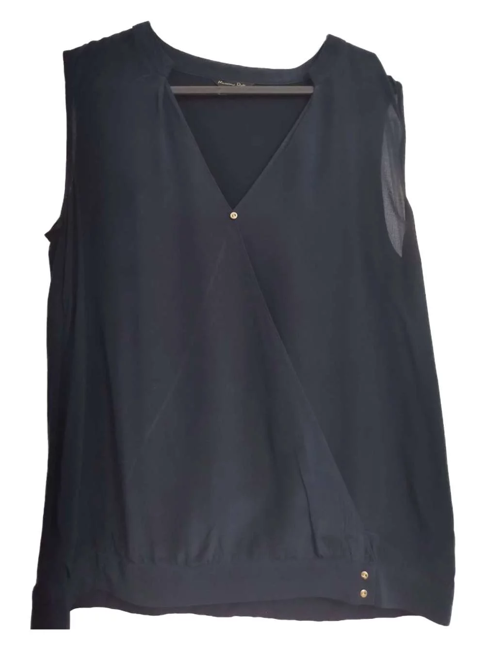 Top Massimo Dutti L | Albastru, Normal, Mătase