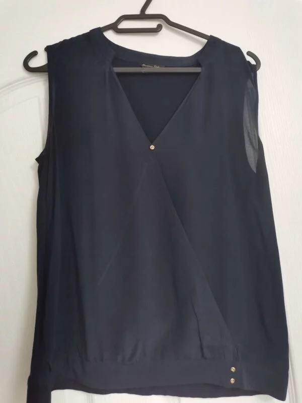 Top Massimo Dutti L | Albastru, Normal, Mătase - Image 5
