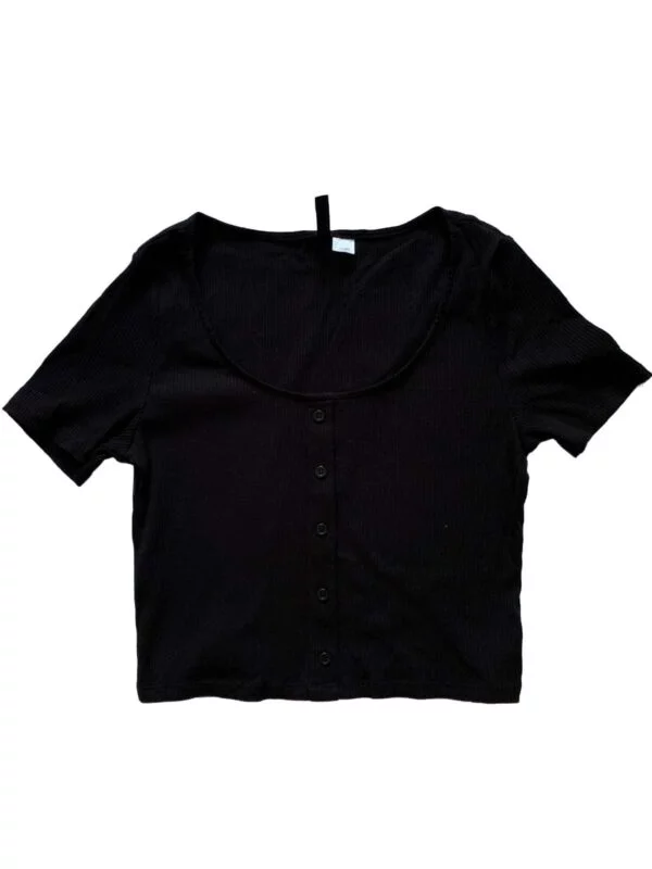 Top H&M L | Negru, Normal, Bumbac