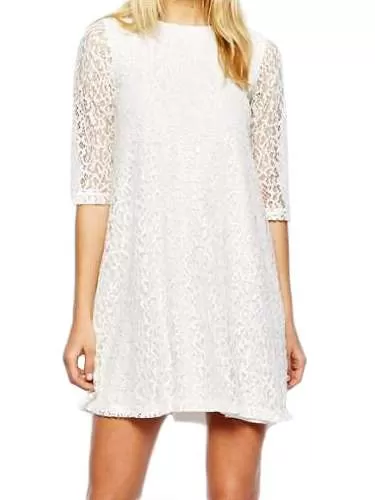Rochie de seară ASOS EU 36 | Alb, Mini, Nailon