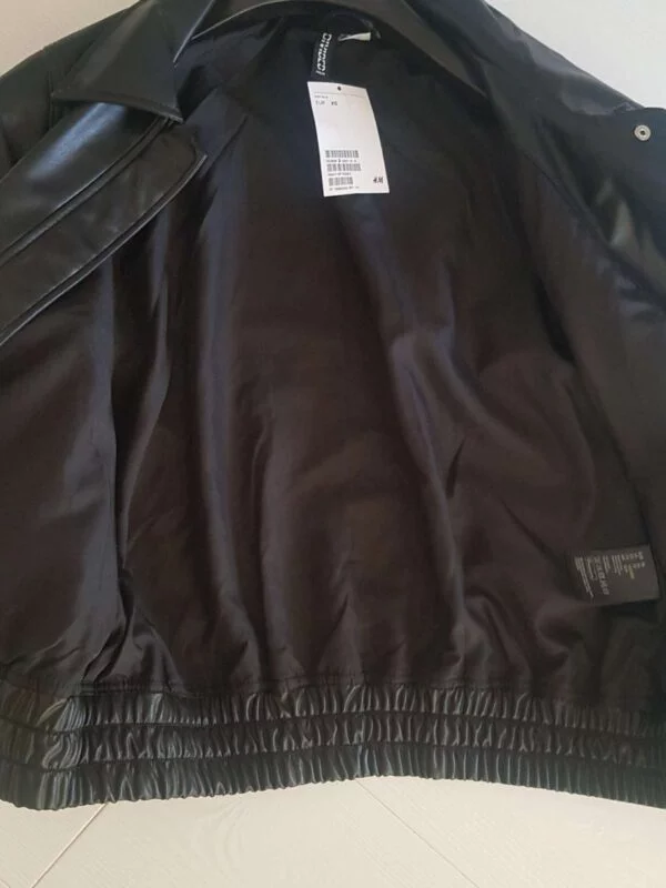 Geacă din piele H&M XS | Negru, Fără glugă, Poliester - Image 6