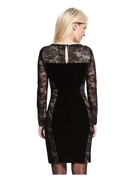 Rochie de seară M&S S | Negru, Midi, Poliester - Image 2
