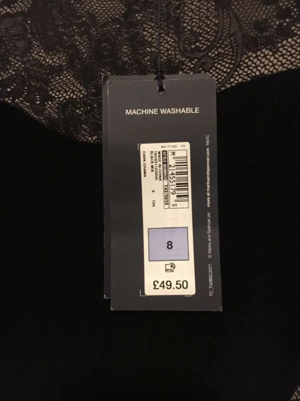 Rochie de seară M&S S | Negru, Midi, Poliester - Image 4