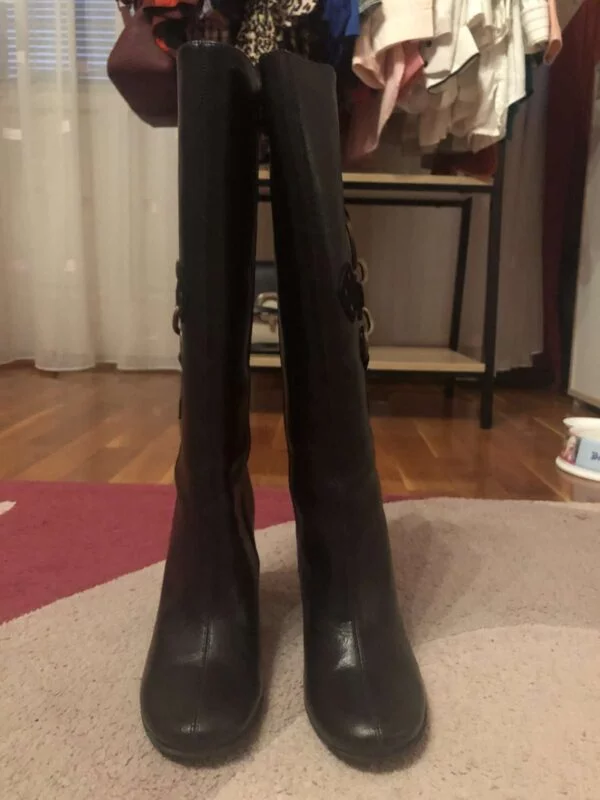 Cizme GIA MORETTI EU 36 | Negru, Piele naturală - Image 2