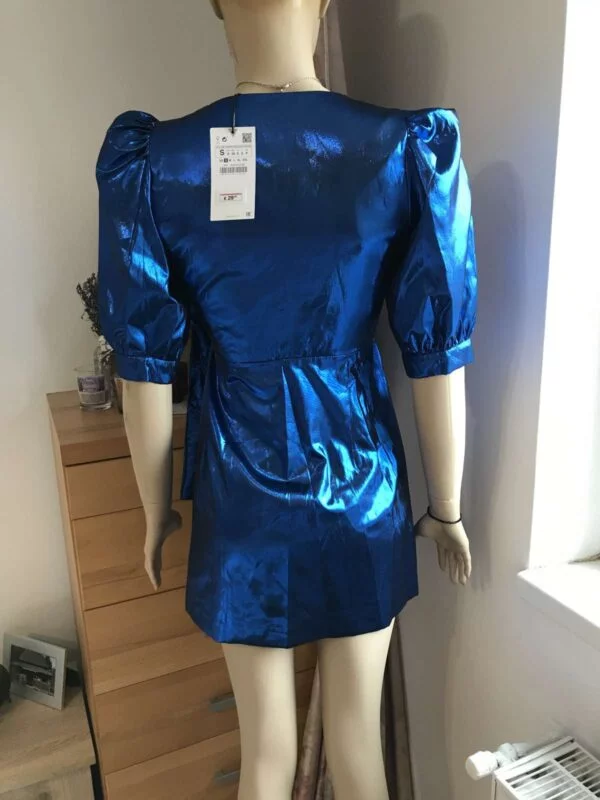 Rochie de seară Zara S | Albastru, Mini, Poliester - Image 2