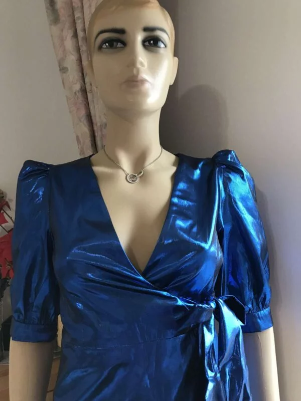 Rochie de seară Zara S | Albastru, Mini, Poliester - Image 3