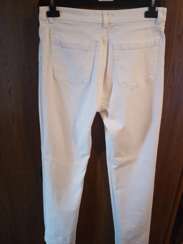 Pantaloni Burberry L | Alb, Lungi, Bumbac - Image 2