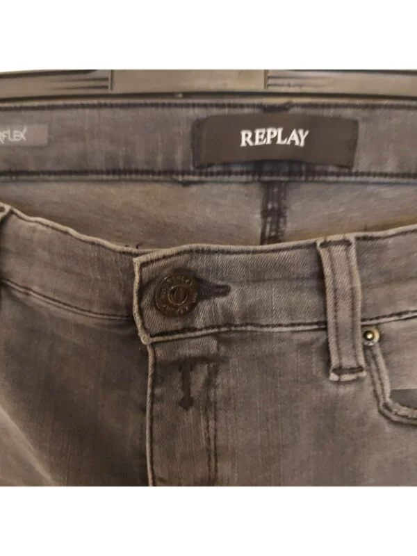 Blugi REPLAY S | Gri, Lungi, Bumbac - Image 4