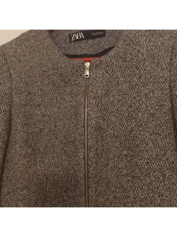 Palton Zara M | Gri, Fără glugă, Bumbac - Image 3