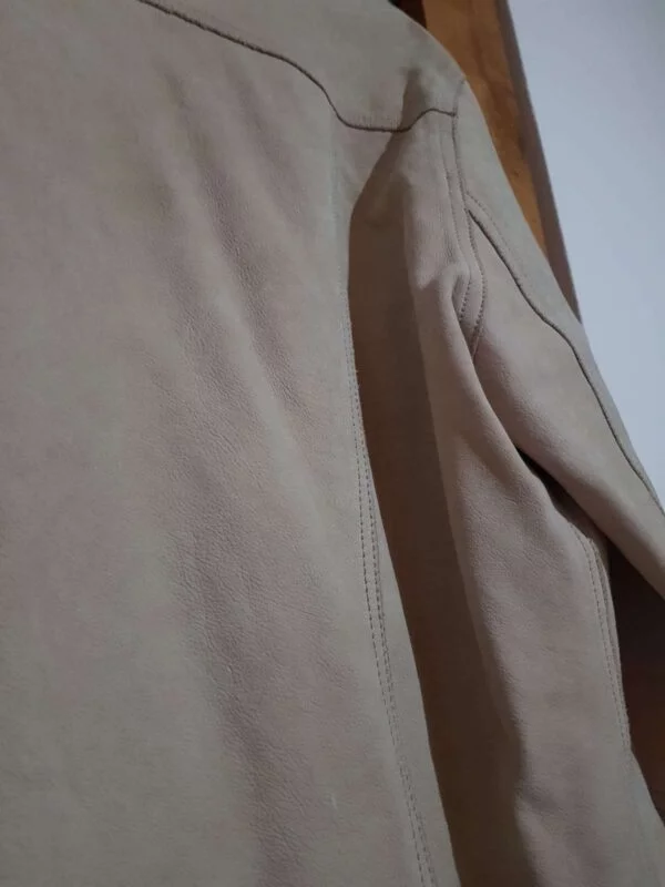 Geacă din piele Guess M | Crem, Fără glugă, Piele naturală - Image 3